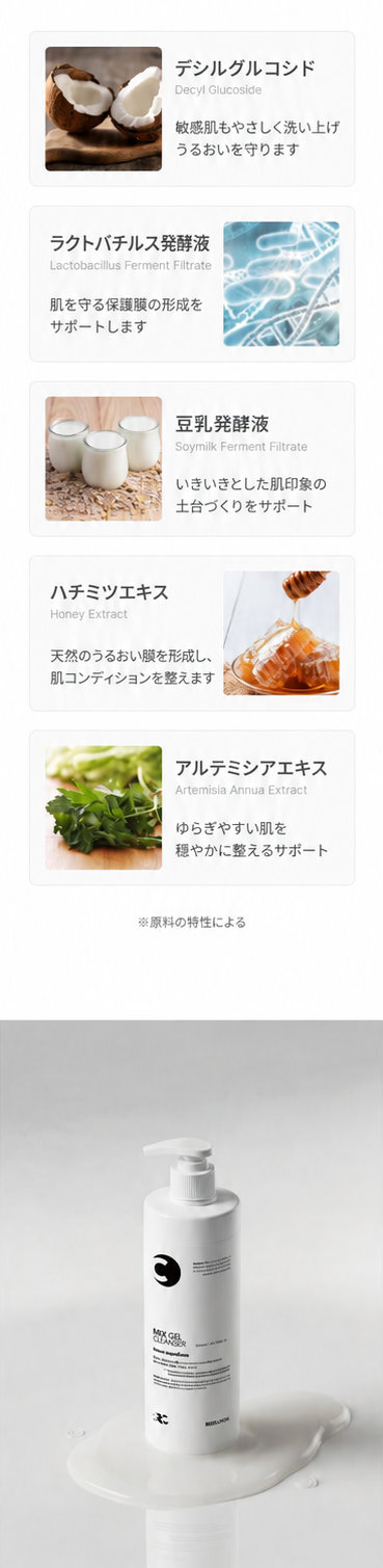 肌のうるおいを守りながら洗うミルクジェル処方